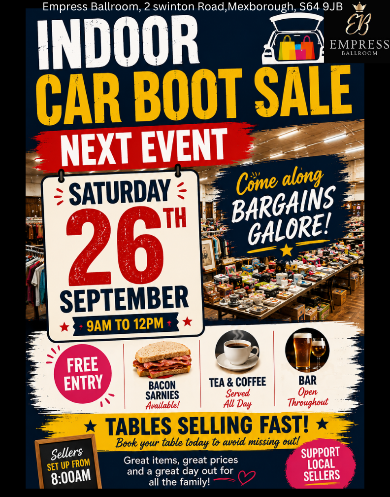 Indoor Carboot Sale Poster